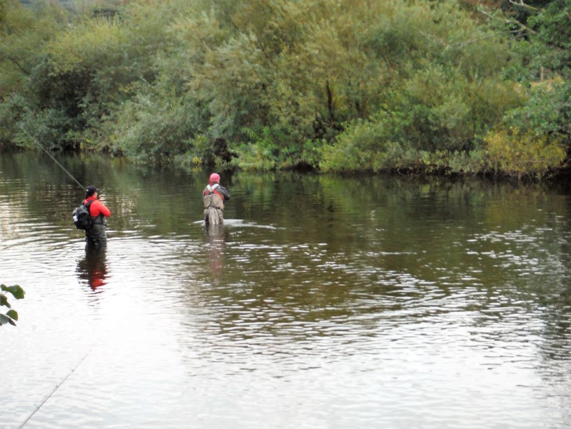 Lyn and Sara on the Towy